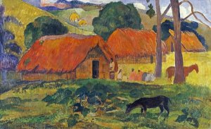 Paul Gauguin - The Three Huts, Tahiti
