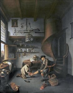 Isaack Koedijck - A Barber Surgeon Tending a Peasant's Foot