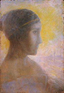 Odilon Redon - Head of a Young Woman In Profile