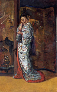 Charles Wirgman - A Japanese Woman In An Interior