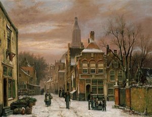 Willem Koekkoek - A Wintery Scene