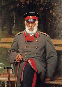 Ivan Nikolaevich Kramskoi - Portrait of a Russian General Seated On a Bench