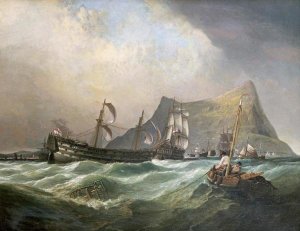 Clarkson Stanfield - Neptune, Towing The Victory Into Gibraltar Harbour After The Battle of Trafalgar