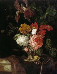 Willem Van Aelst - A Rose, An Iris, Lilac
