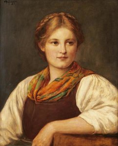 Franz Von Defregger - A Bavarian Peasant Girl