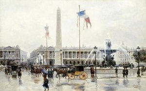 Ulpiano Checa y Sanz - A View of The Place De La Concorde, Paris