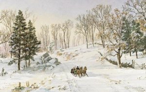 Jasper Francis Cropsey - Winter on Ravensdale Road, Hastings-On-Hudson, New York