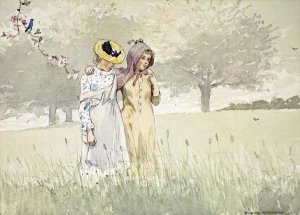 Winslow Homer - Girls Strolling In An Orchard