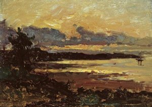 Willard Leroy Metcalf - Sunset at Manchester, Massachusetts