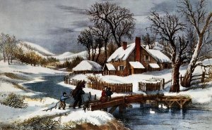 Currier and Ives - Ingleside Winter