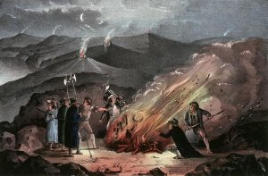 Currier and Ives - Signal Fires On The Slievenamon Mountains