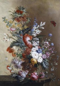Jacobus Linthorst - Roses, Carnations, Crown Imperial Lily and Convolvulus