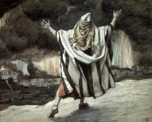 James Tissot - Abraham Sees Sodom In Flames
