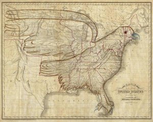 Joseph and James Churchman - Eagle Map of the United States, 1833