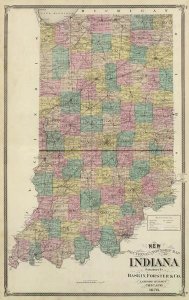 Alfred Theodore Andreas - New sectional and township map of Indiana, 1876