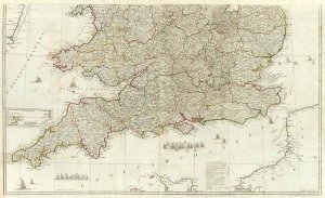 John Rocque - England and Wales (Southern section), 1790