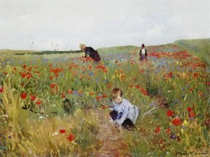 Mary Cassatt - Poppies In A Field 1880