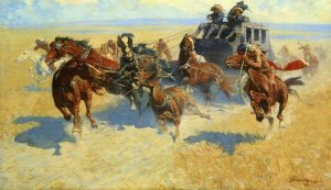 Frederic Remington - Downing The Nigh Leader