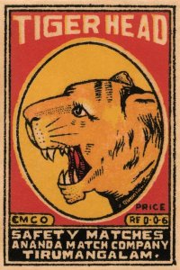 Phillumenart - Tiger Head Safety Matches