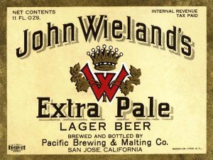 Vintage Booze Labels - John Wieland's Extra Pale Lager Beer