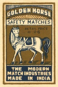 Phillumenart - Golden Horse Safety Matches
