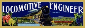 Retrotravel - Locomotive Engineer Brand California Grapes
