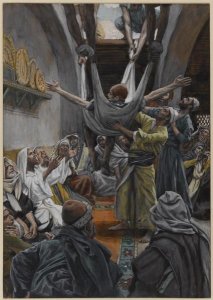 James Tissot - The Palsied Man Let Down through the Roof, The Life of Our Lord Jesus Christ, 1886-1894