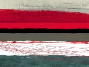 NAXART Studio - Abstract Stripe Theme Red Grey And White