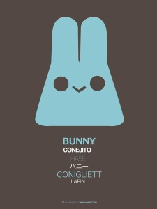 NAXART Studio - Blue Bunny Multilingual Poster