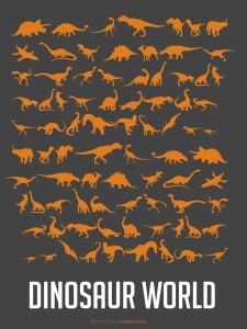 NAXART Studio - Dinosaur Poster Orange