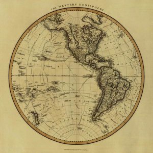 John Cary - Western Hemisphere, 1799 - Tea Stained