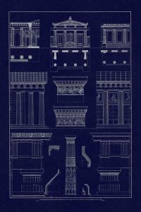 J. Buhlmann - Doric Order, Temple of Zeus and Cased Column (Blueprint)