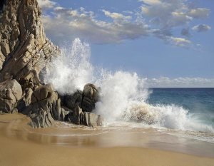 Tim Fitzharris - Lover's Beach with crashing waves, Cabo San Lucas, Mexico