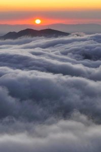 Albert Lleal - Sunrise over mountain and clouds, Spain