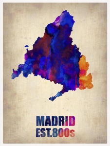 NAXART Studio - Madrid Watercolor Map