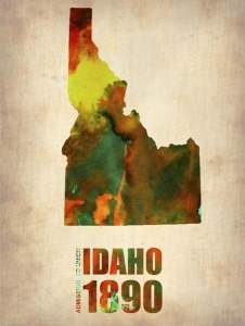 NAXART Studio - Idaho Watercolor Map