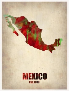 NAXART Studio - Mexico Watercolor Map