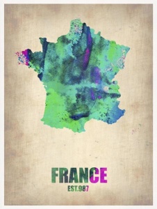 NAXART Studio - France Watercolor Map