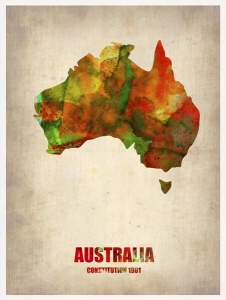 NAXART Studio - Australia Watercolor Map