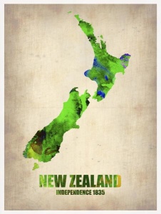 NAXART Studio - New Zealand Watercolor Map