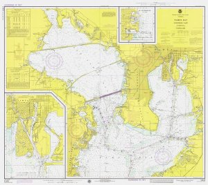 NOAA Historical Map and Chart Collection - Nautical Chart - Tampa Bay - Northern Part ca. 1975