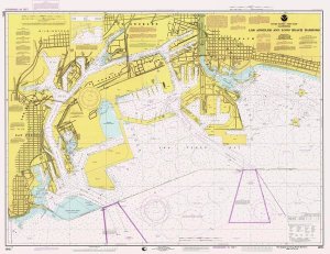 NOAA Historical Map and Chart Collection - Nautical Chart - Los Angeles and Long Beach Harbors ca. 1998