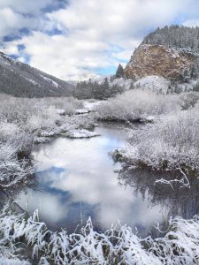 Tim Fitzharris - Boulder Mountains and Summit Creek dusted with snow, Idaho