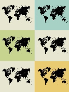 NAXART Studio - World Map Grid Poster