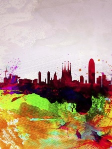 NAXART Studio - Barcelona Watercolor Skyline