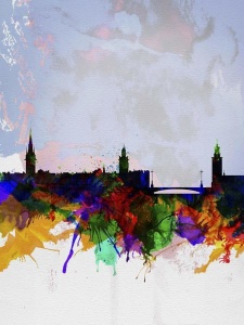 NAXART Studio - Stockholm Watercolor Skyline