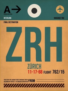 NAXART Studio - ZRH Zurich Luggage Tag 1
