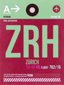 NAXART Studio - ZRH Zurich Luggage Tag 2
