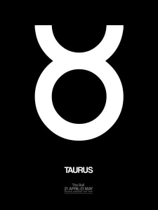NAXART Studio - Taurus Zodiac Sign White
