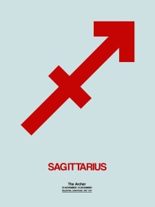 NAXART Studio - Sagittarius Zodiac Sign Red